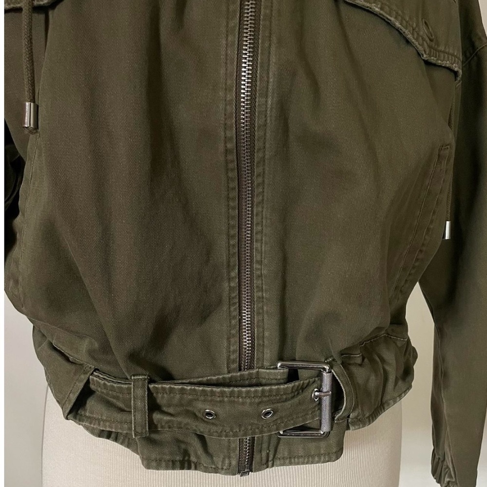 Zara Basic Army Green Zip Front Jacket - image 3